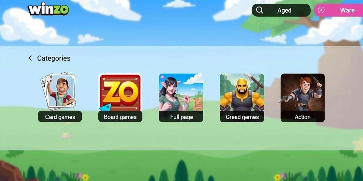 Win ZO game selection screen showing various categories like card games, board games, and action games