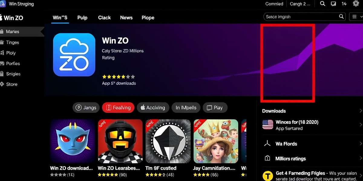 Win ZO download page showing high ratings and millions of downloads on app stores